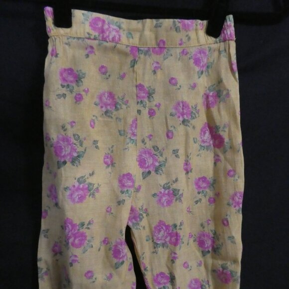 Unbranded | 10.5 inch waist measured | Floral Mustard Pants With Pink Flowers - Picture 6 of 16